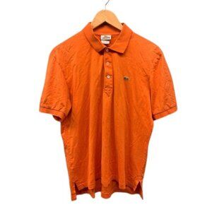 Lacoste Polo Shirt Men’s Size‎ 5 Large Orange Classic Fit Cotton Short Sleeve
